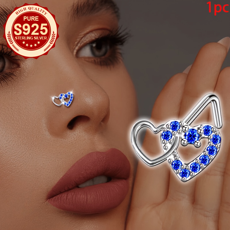 Women's Heart Connected S925 Silver Nose Stud