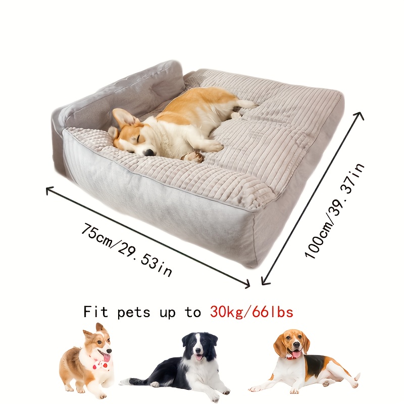 E-shop Extra Großes Hundebett für große Hunde, luxuriöses rechteckiges Hundebett, maschinenwaschbar, superweiche Haustiermatte, rutschfeste Unterseite,