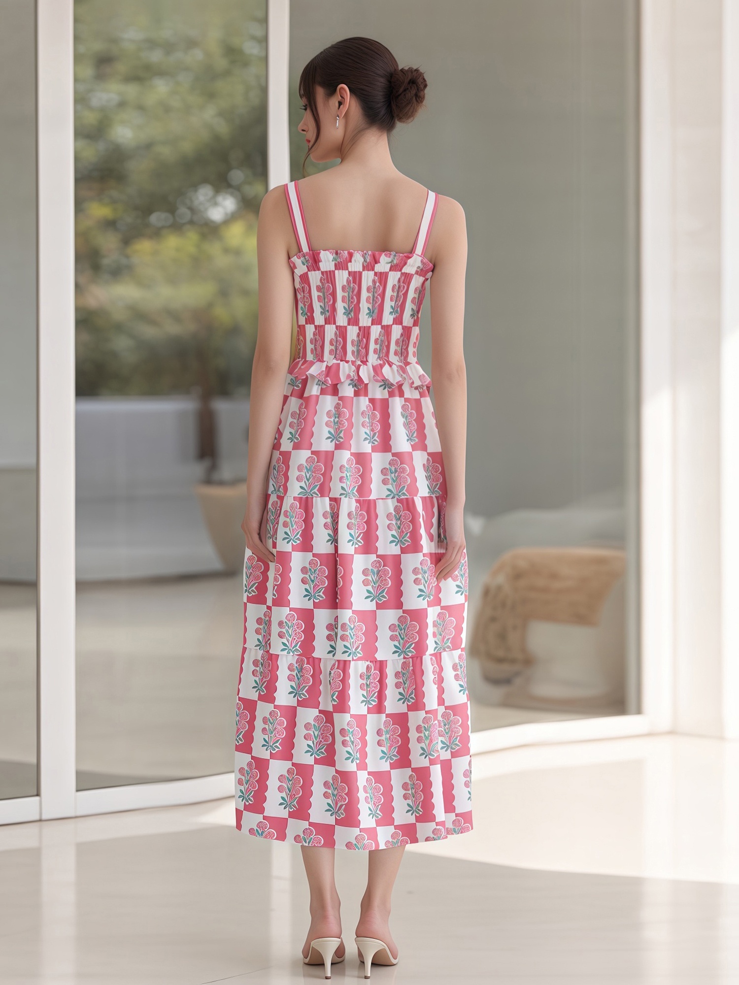 womens bohemian floral print maxi dress y2k spaghetti strap Temu