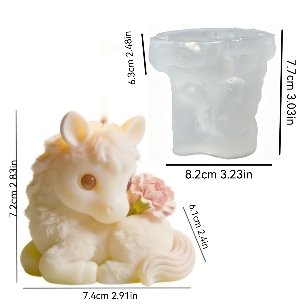 TEMU Molde de silicona para vela de aromaterapia de sosteniendo , adorno decorativo de animal de dibujos animados, molde de silicona para hormigón,