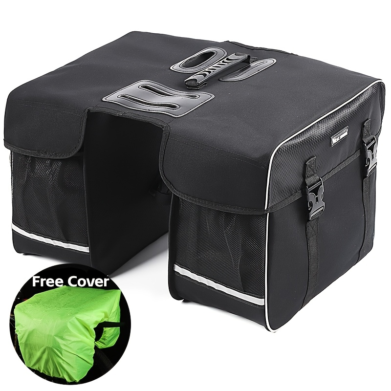 Image of West Biking 28l Bike Rear Rack Bag Large Capacity Trunk Pannier Multi-use Cycle Cargo Bag For Cycling Trips Free Cover