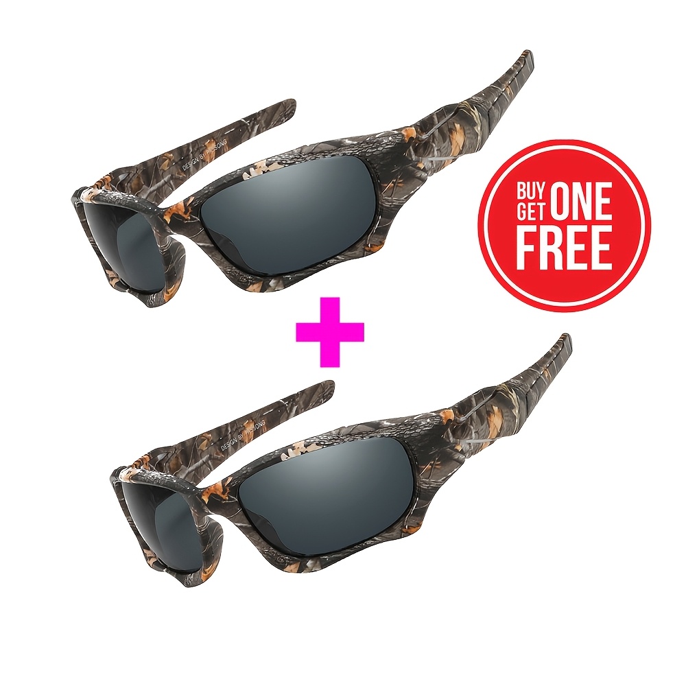 Image of 2pcs Passong Women Vintage Camouflage Frame Fashion Glasses Men Outdoor Fishing Running Glasses