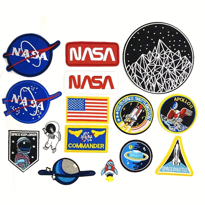 

15-piece Nasa & Space Explorer Iron-on Patch Set For Denim Jackets And Clothing - Astronaut, Planet Designs