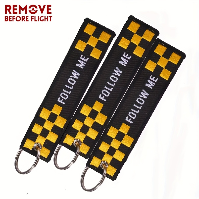 3pcs Me Key Ring Black Embroidery For Motorcycle Key Chain Key Holder Luggage Tag