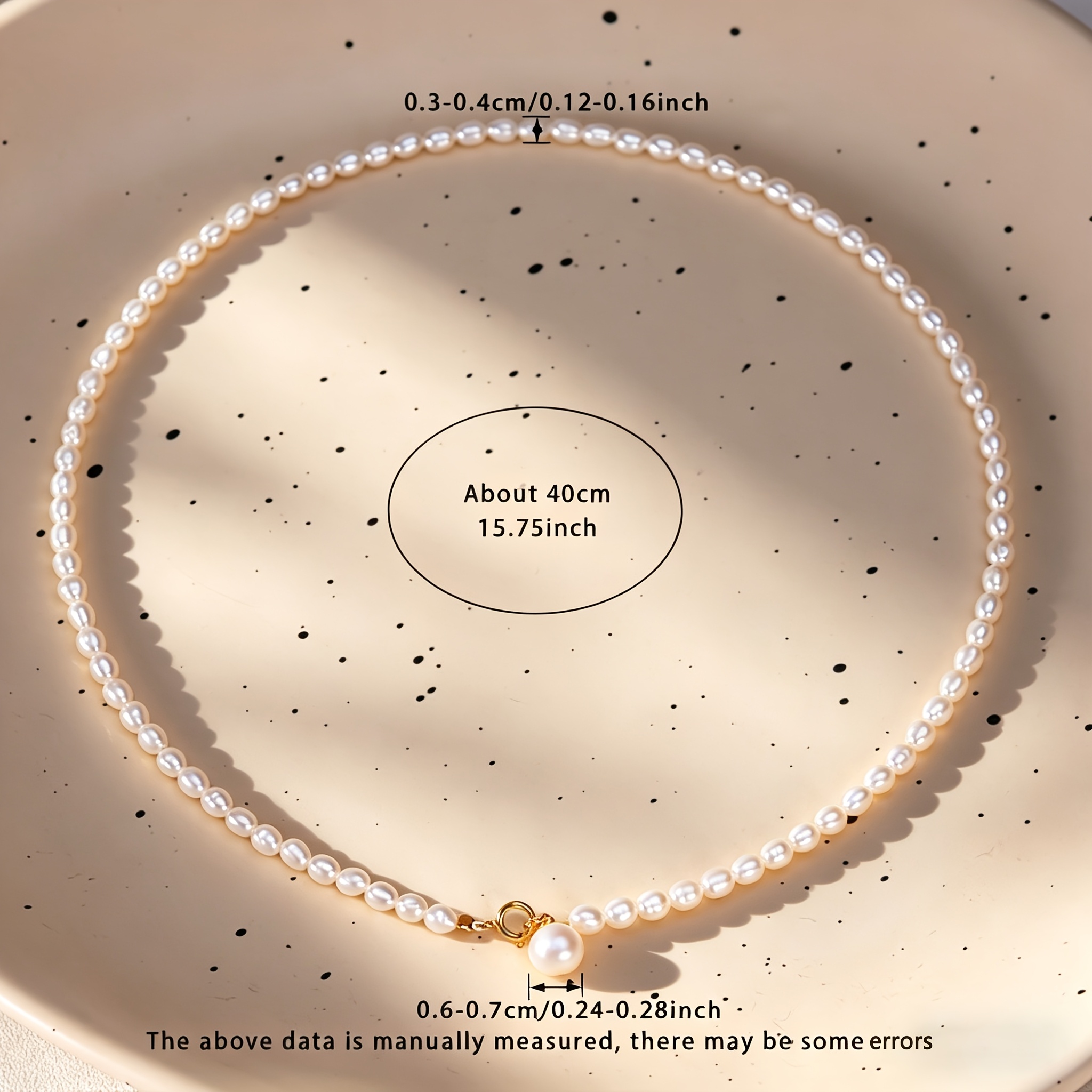 Image of [gift Box][perfect For Gifting] Necklace Made Of S925 Silver With 3-4mm Rice-shaped Natural Freshwater Pearls[natural Pearls May And Color, With Patterns And Colors Being Random]