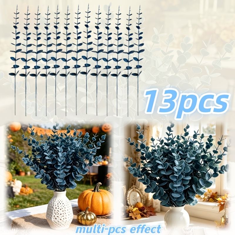 TEMU 13 pezzi - Eucalipto artificiale, decorazioni per bouquet nuziale, riempitivo per feste, decorazioni per la casa, cucina, camera da letto,