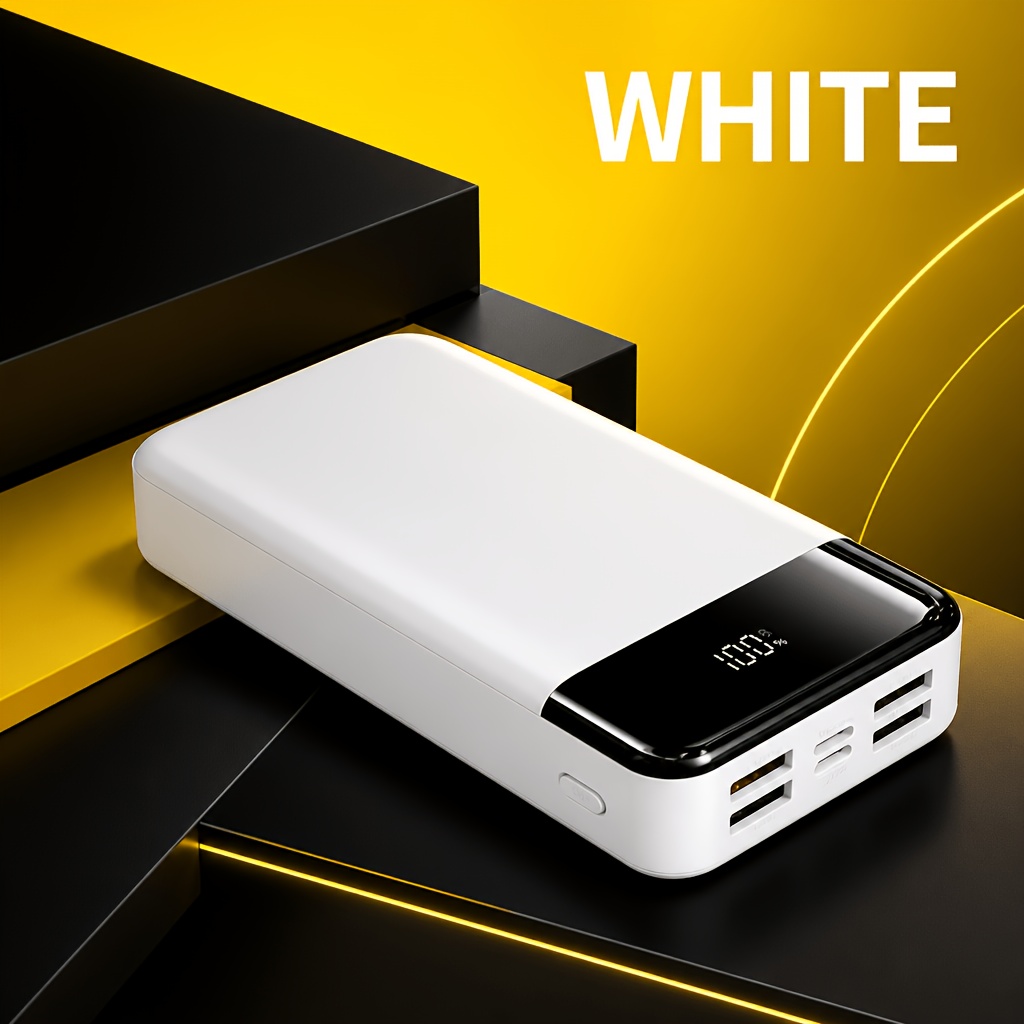 TEMU Technology Lives, 50000mah High Capacity Portable Charger, 35w Rapid Charging, Smart Display, Usb Outputs, Type-c/micro Dual Input Design And