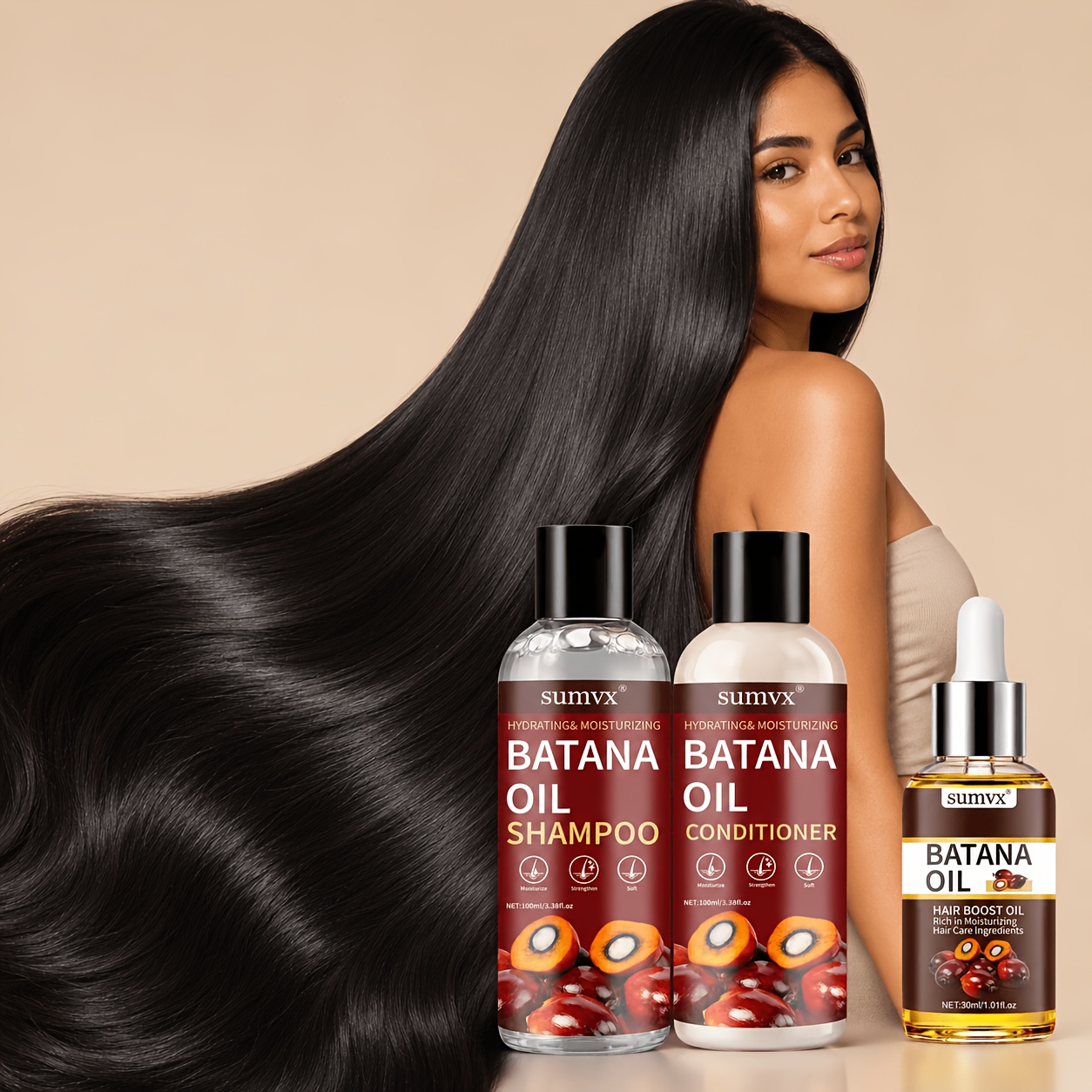 Batana Oil Hair Care Set - Shampoo, Conditioner, Strengthening Hair Oil | Enriched With Batana Extract | Moisturizes And Hair | Suitable For All Hair Types | Gift, Hair Care Essential