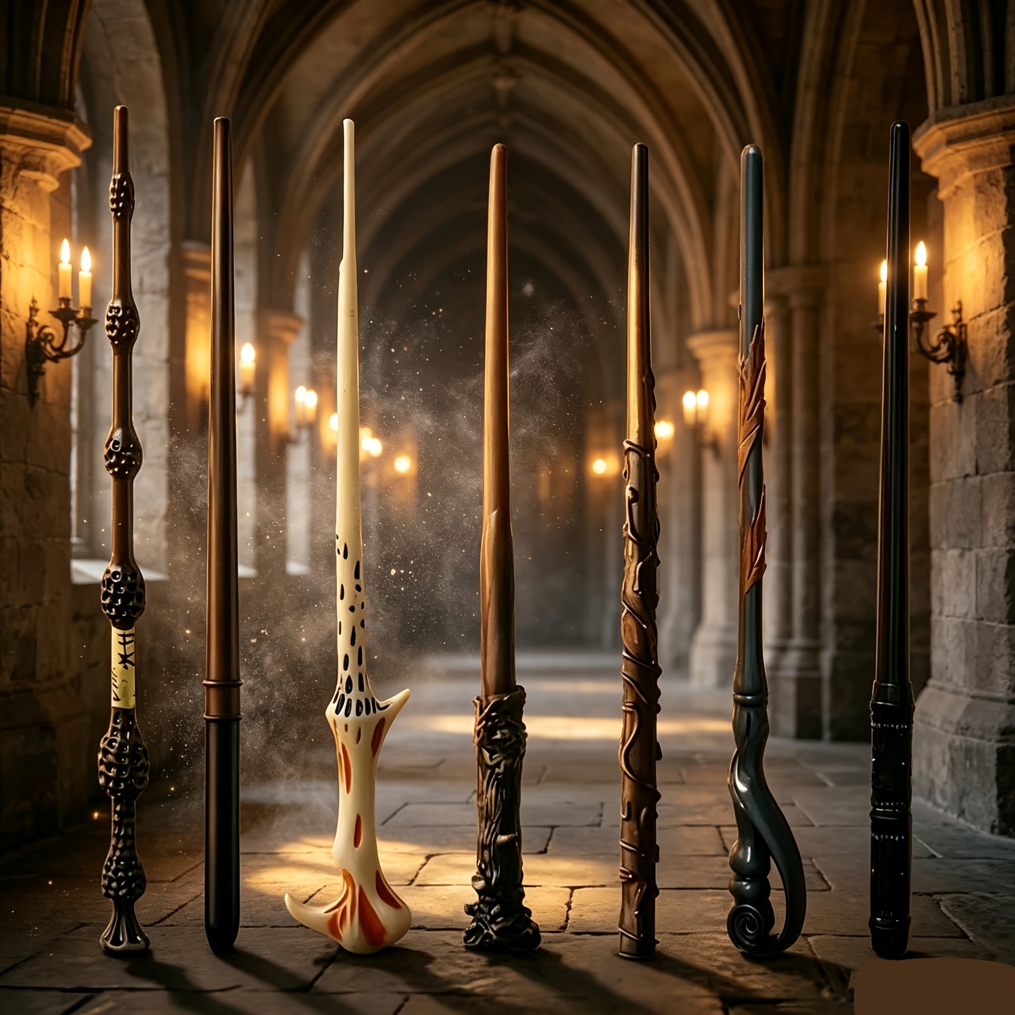 TEMU Authentic 7pcs Harry Potter Themed , Exquisite Vintage Wands For Halloween Cosplay Costume Props. Suitable For Christmas And Birthday Party