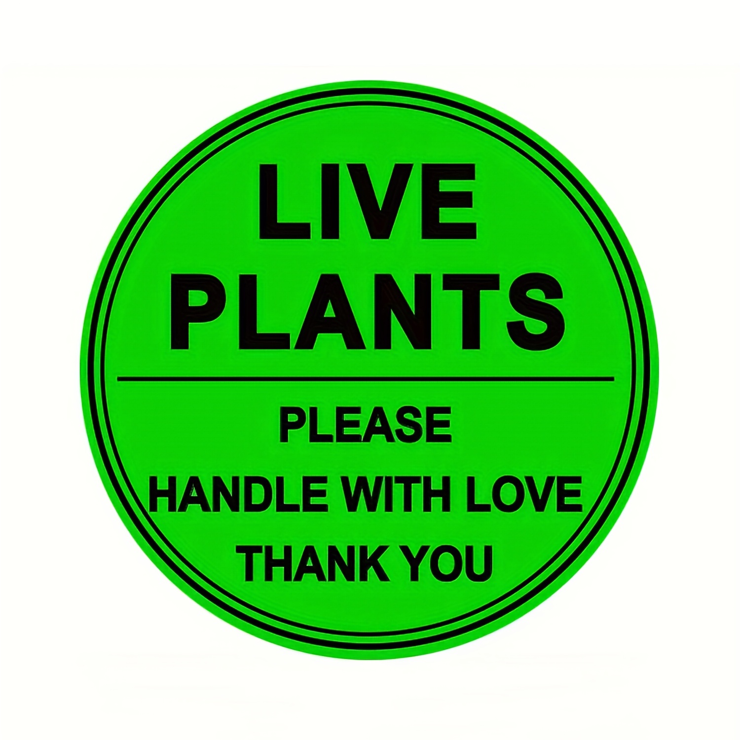 Image of 250pcs Live Plants Handle Stickers 2 Inch Green Fragile Handling Shipping Warehouse Pallet Stickers