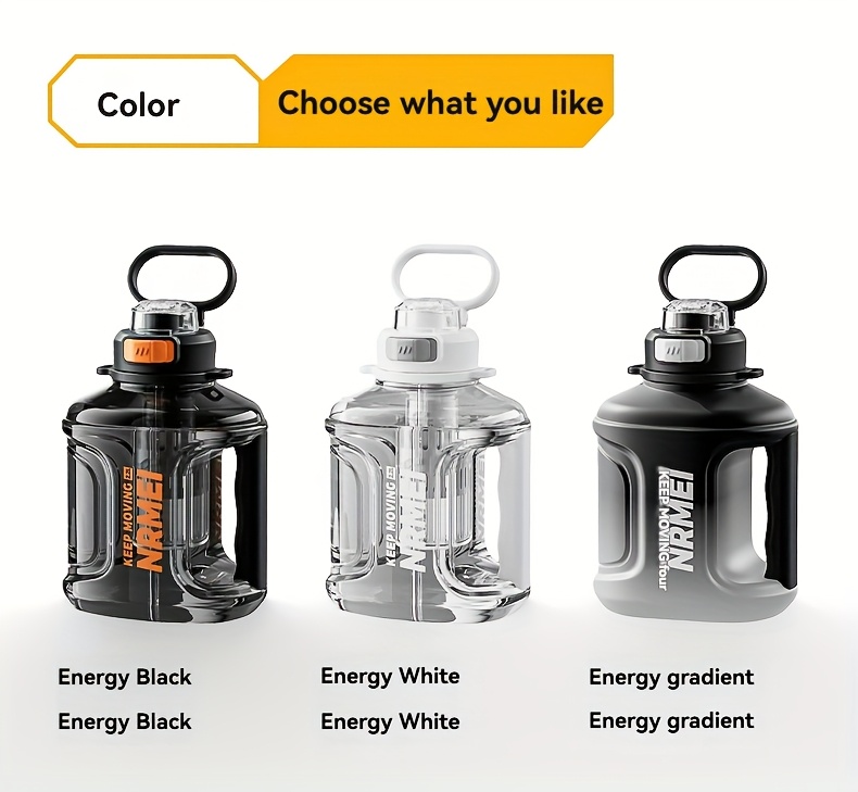 [Sports Water Bottle] One 3000ml Sports Water Bottle With Straw And Tea Infuser, Featuring A Carrying Strap. Suitable For Sports, Fitness, Outdoor Activities, And Camping