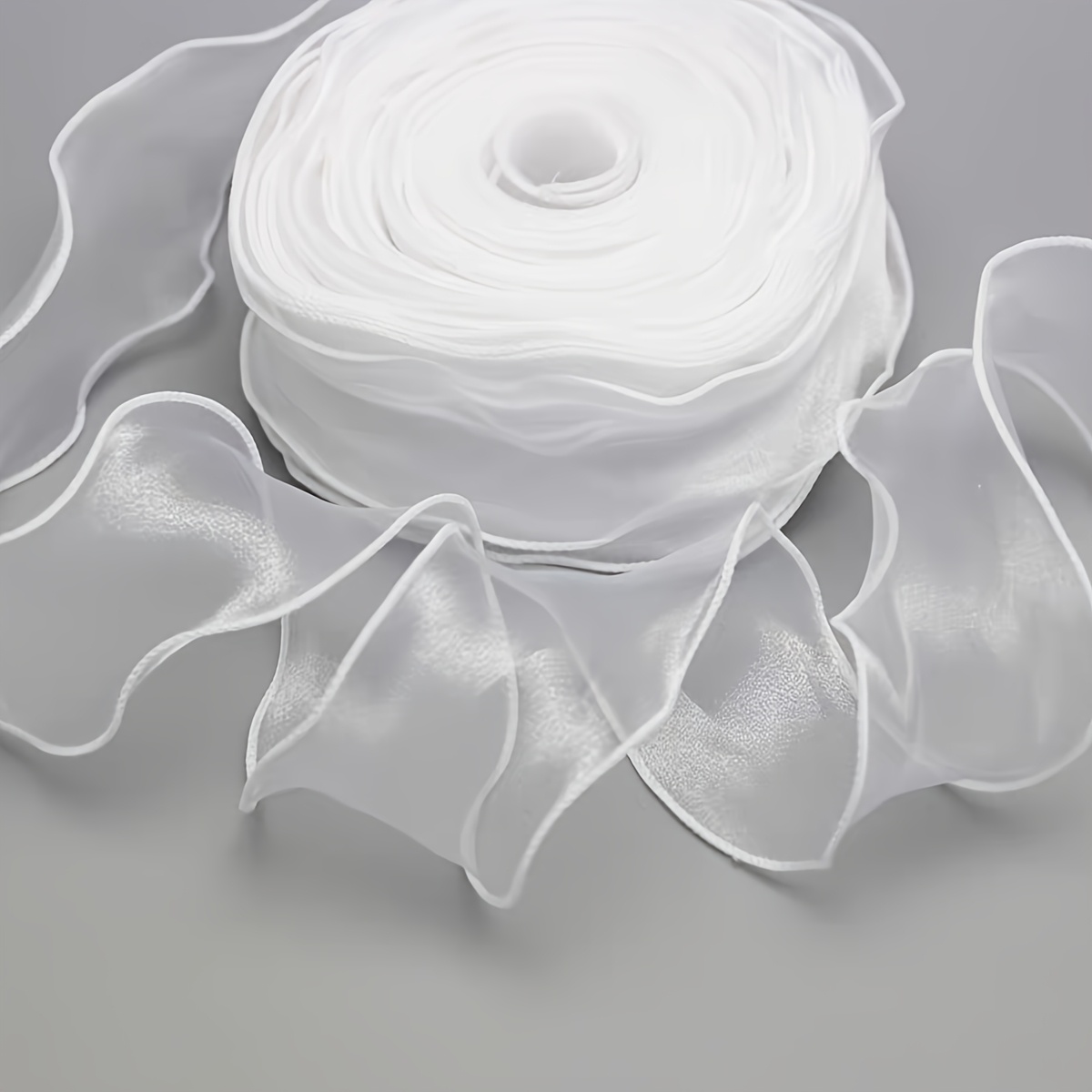 TEMU 19 Yards Nastro Ondulato in Organza, per di Fiocchi, Accessori per Capelli e Materiale per Confezioni Regalo, e Pizzo Decorativo
