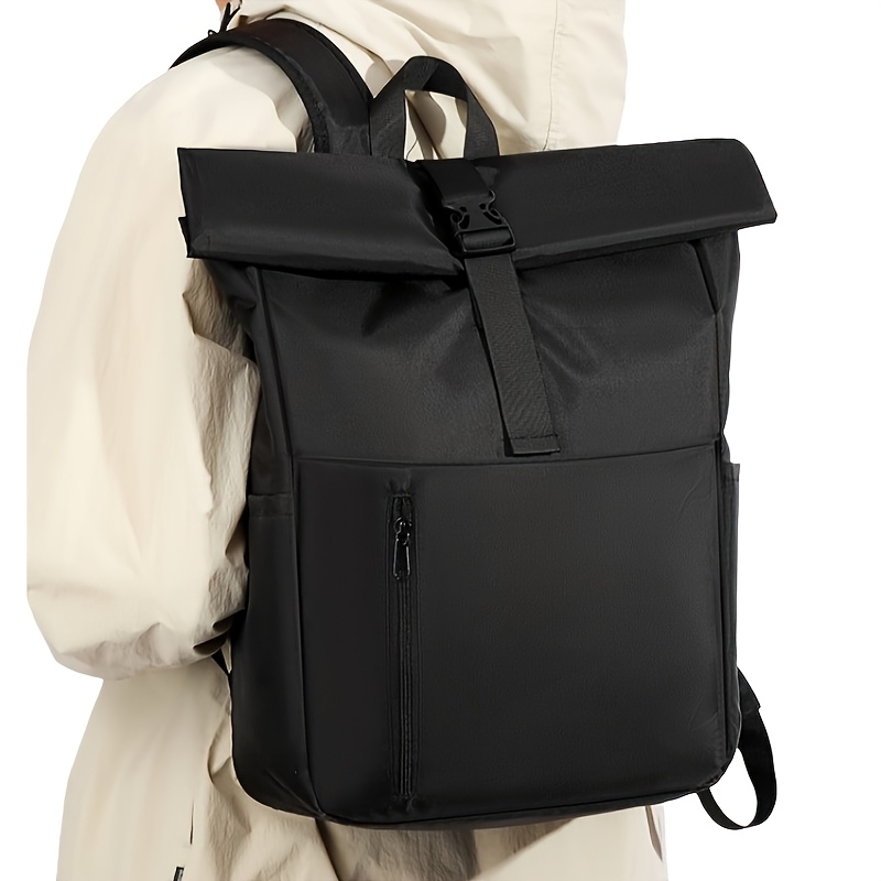 Men's Large Capacity Lightweight Convertible Backpack - Hiking Daypack with Roll-Top Closure, Convertible to Shoulder Bag for Travel, Commuting & Outdoor Adventures | & Spacious for Hiking, Gym, Shopping (Hands-Free Carry)