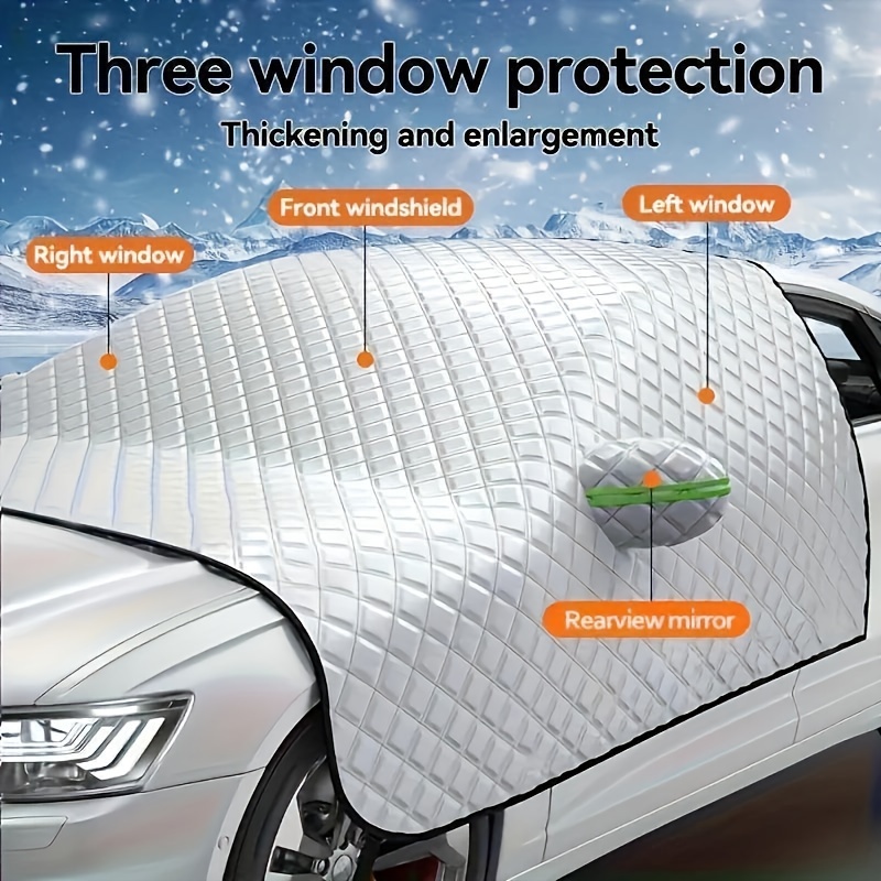 TEMU ユニバーサル四季車用サンシェードカバー、車用サンシェード、厚手の霜窓雪カバーとサンシェード機能を備えた保護シールド、冬と夏の使用に最適な高品質
