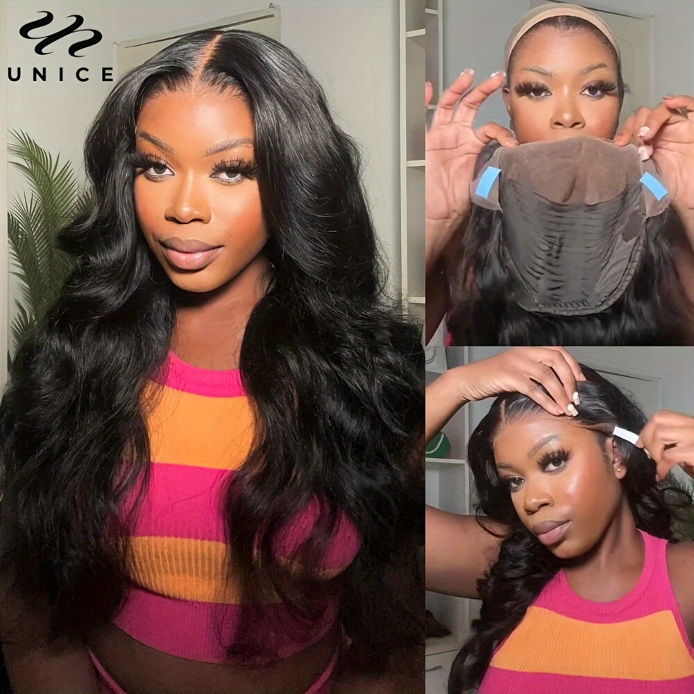 

Unice Pre Everything Glueless Frontal Wig With Baby Hair 3d Body Wave 13x4 Hd Pre Cut Lace Front Wigs Human Hair Pre Bleached Invisible Bye Bye Knots Wig Pre Plucked