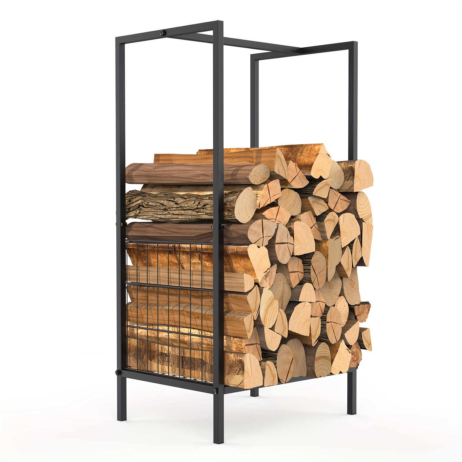 

Fireplace Firewood Rack Indoor For Fireplace Patio Deck, Wood Rack For Firewood Outdoor Fireplace