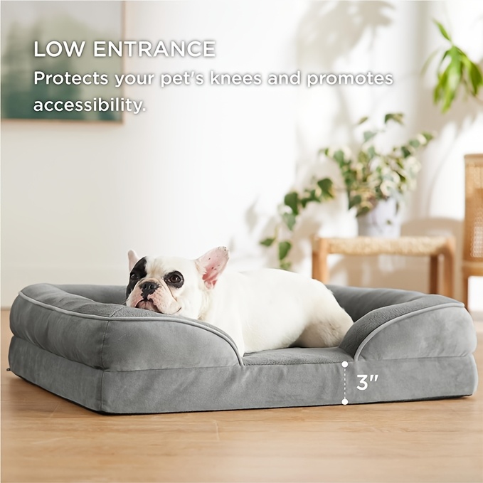 super large dog orthopedic dog bed washable dog sofa bed supporting foam pet sofa bed detachable washable   use comfortable soft   bottom suitable for   sizes small medium large extra large polyester material easy assembly Product details 3