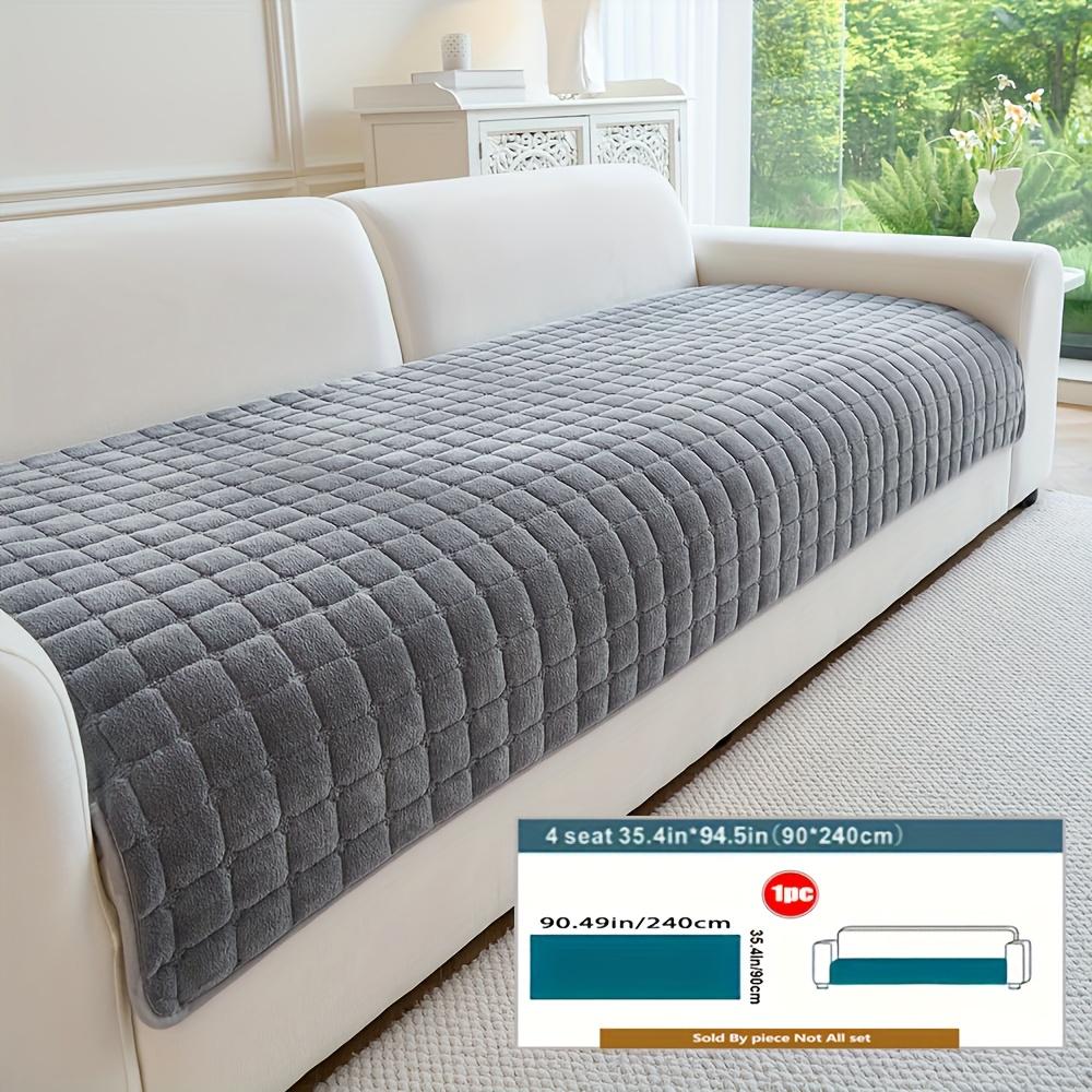 TEMU [fleece Square] 1pc Sofa Cushion - Soft Fleece Texture, Non-slip And Pet-friendly, Machine Washable , Options (white, Gray, Beige, Brown, Red,