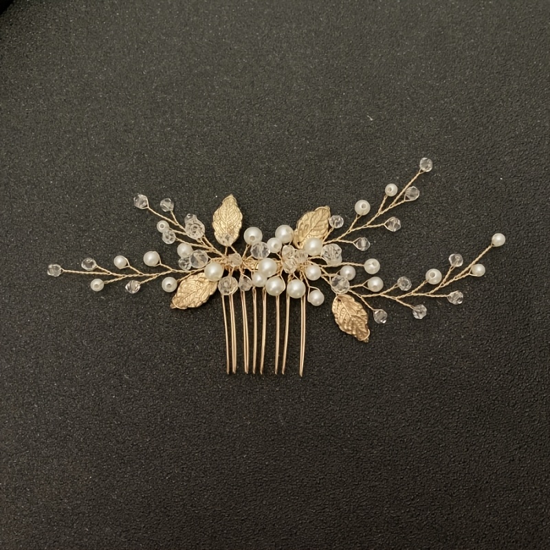 Stylish Hair Comb And Hairpin For Women, Perfect For Parties, Featuring A Leaf Design. Ideal For Bridal Weddings And As Hair Additions