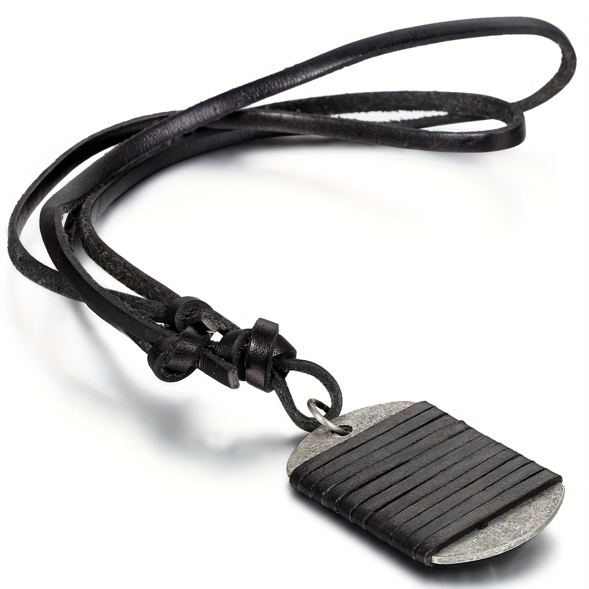 Stylish And Unique Dog Tag Pendant, Adjustable Men's Necklace