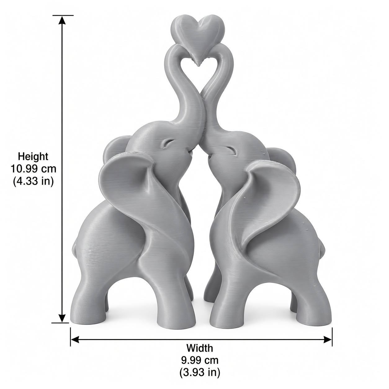 TEMU 1pc, Modern Minimalist Gray Couple Heart Elephant Sculpture Ornament, Light Pair Of Sculptures, Suitable For Living Room Tv Cabinet Decoration,