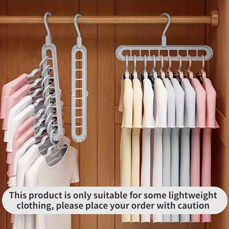 

1pc Multi-functional Clothes Hanger With 9 Hole, Hanging Foldable Clothes Storage Tool, Hanger For Pants Shirt Bags, Storage Organizer Supplies, Maximum Load-bearing Capacity 5-6kg