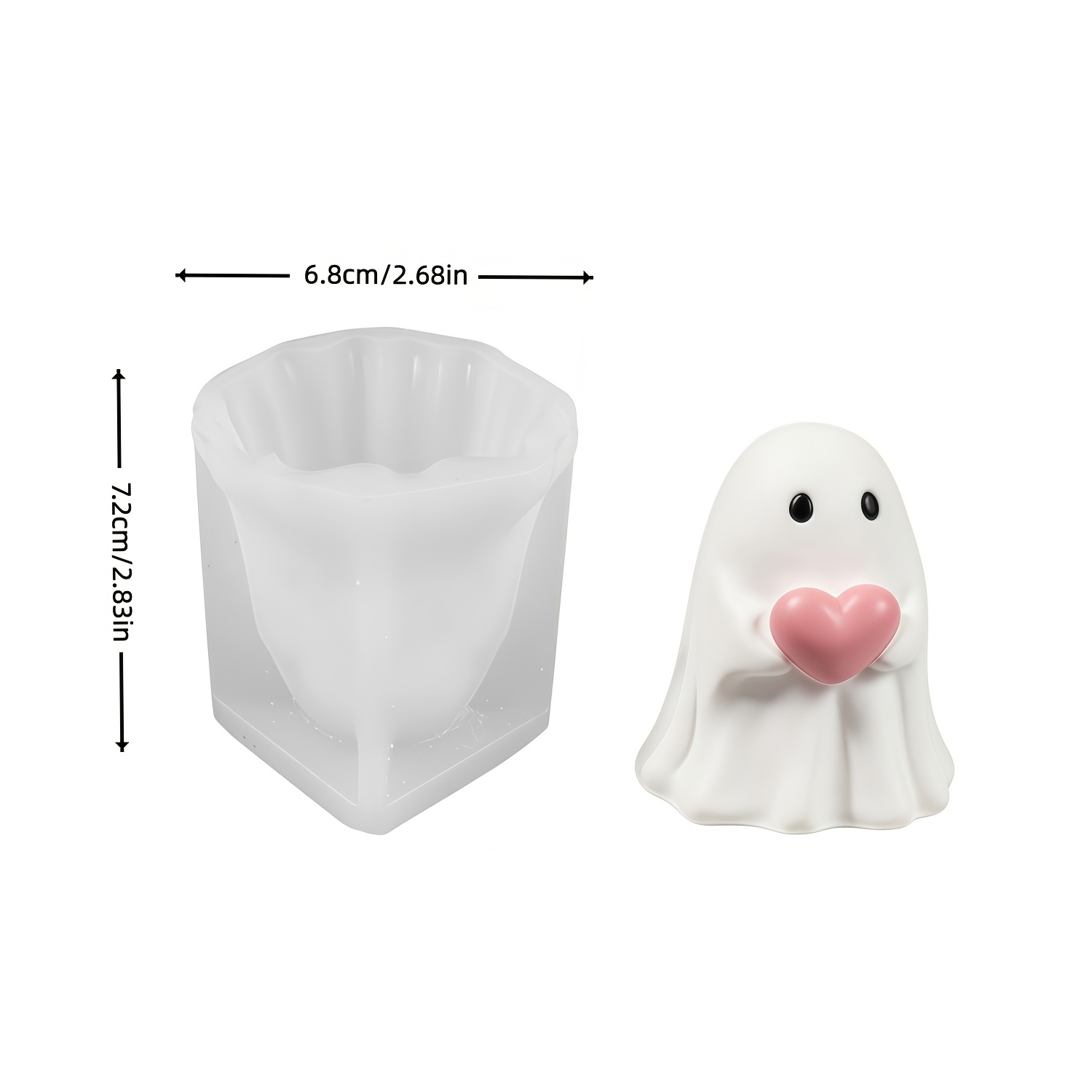 TEMU Moule en silicone parfumé de pour bougie d'Halloween, moule de fabrication d'ornements artisanaux, réutilisable et facile à démouler