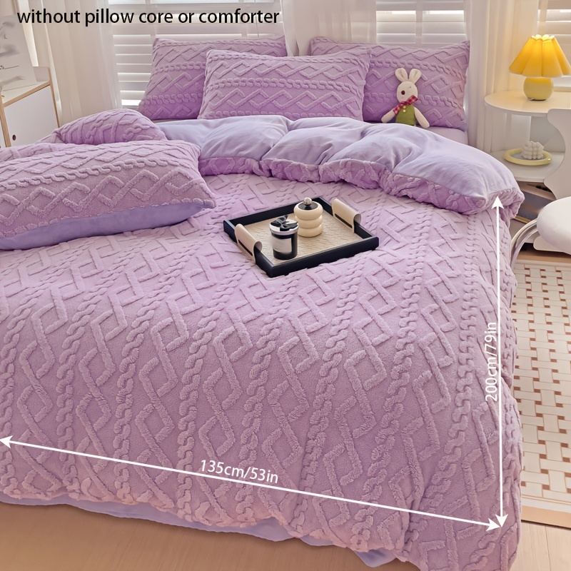 3pcs Minimalist 210g Velvet And 130g Dual-layer Duvet Cover Set, Includes 1 Duvet Cover And 2 Pillowcases