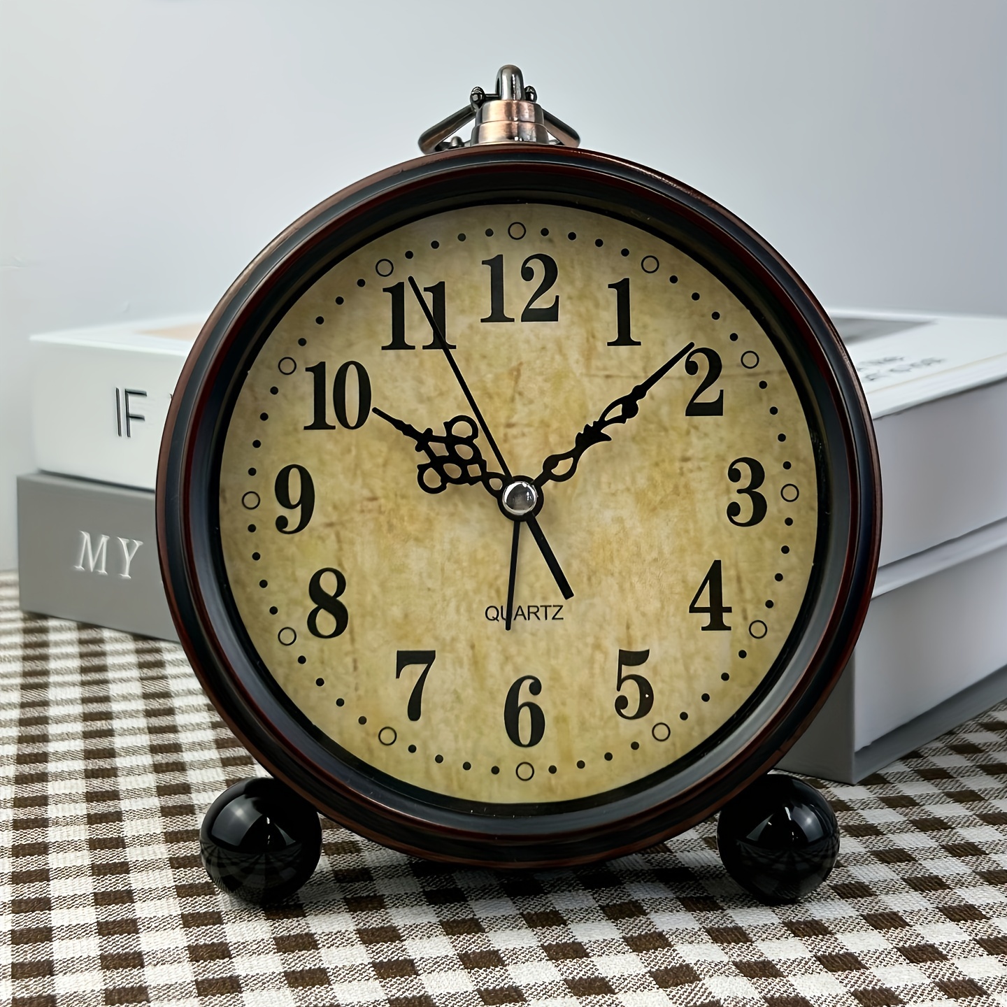 Orologio da tavolo Vintage dorato nordico decorazioni per la casa di lusso  specchio orologio da sveglia