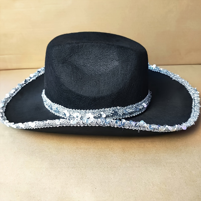 Western Silver Edge Cowboy Hat Vintage Breathable Cowgirl - Temu