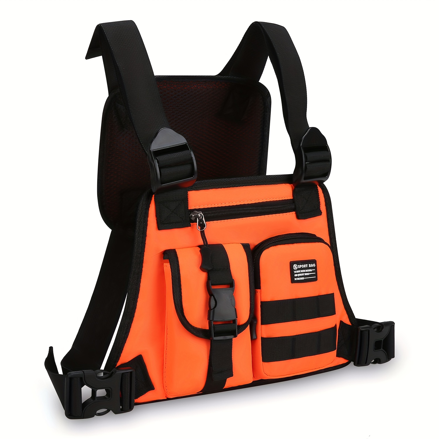 TEMU Men's Tactical Waist Pack Vest Bag Backpack Shoulder Bag Fashion Casual Design Men Bag Chest Pack Outdoor Sports Backpack Multi-functional