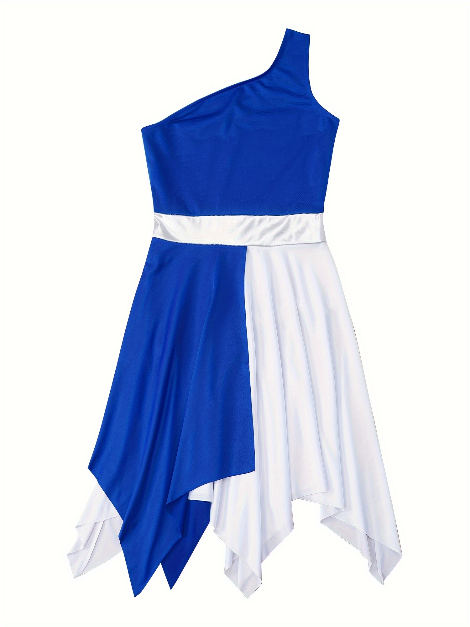 girls one shoulder asymmetrical praise dance dress worship - Temu Mexico