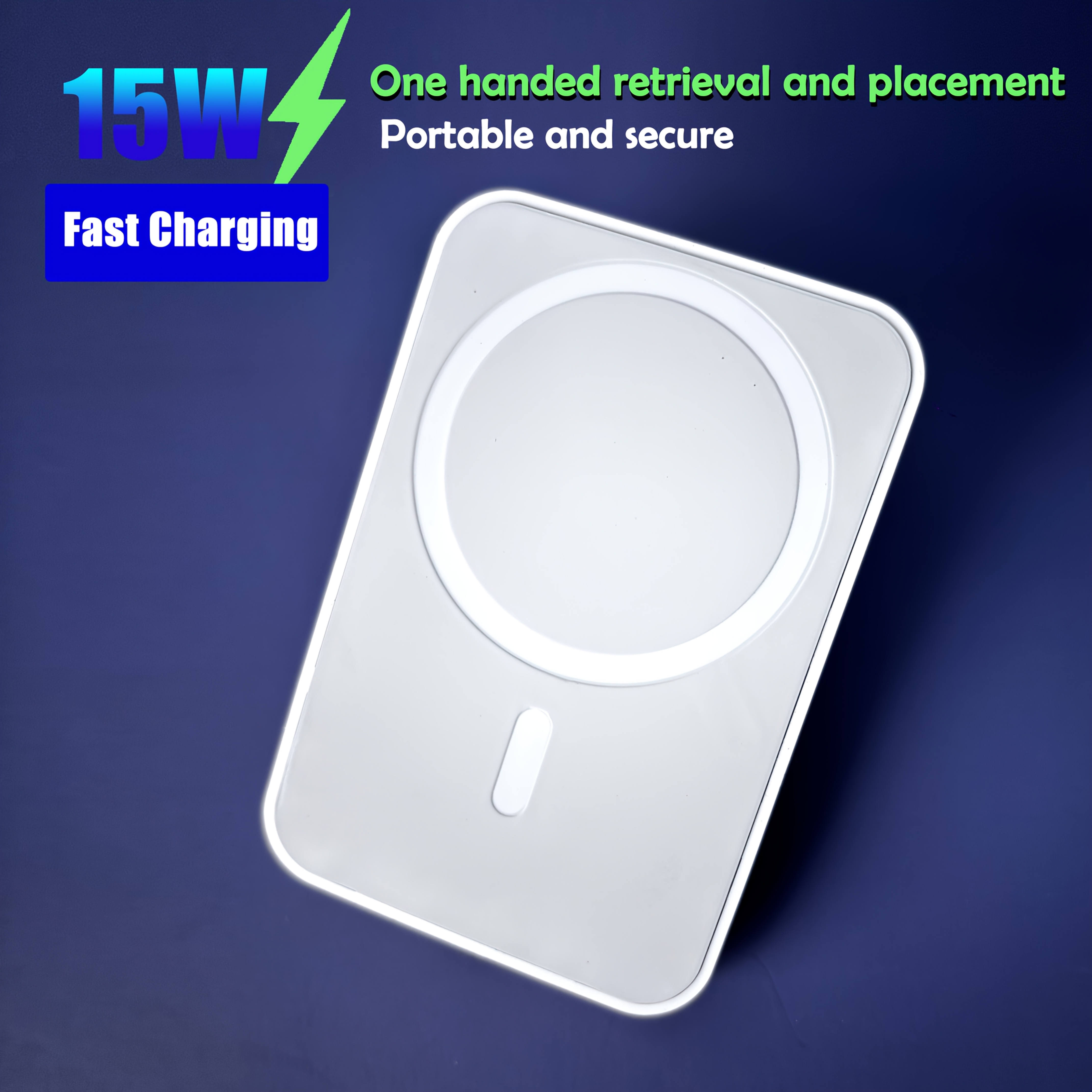 

15w Fast Charging Wireless Car Charger, Portable Usb-powered With Handheld Retrieval, No Battery, ≤36v Operating Voltage, With Wireless Charging