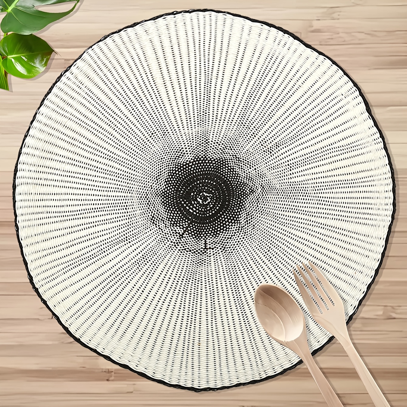 TEMU 1pc, Bohemian Style Dual-tone Placemat, Suitable For Table Decoration Placemat