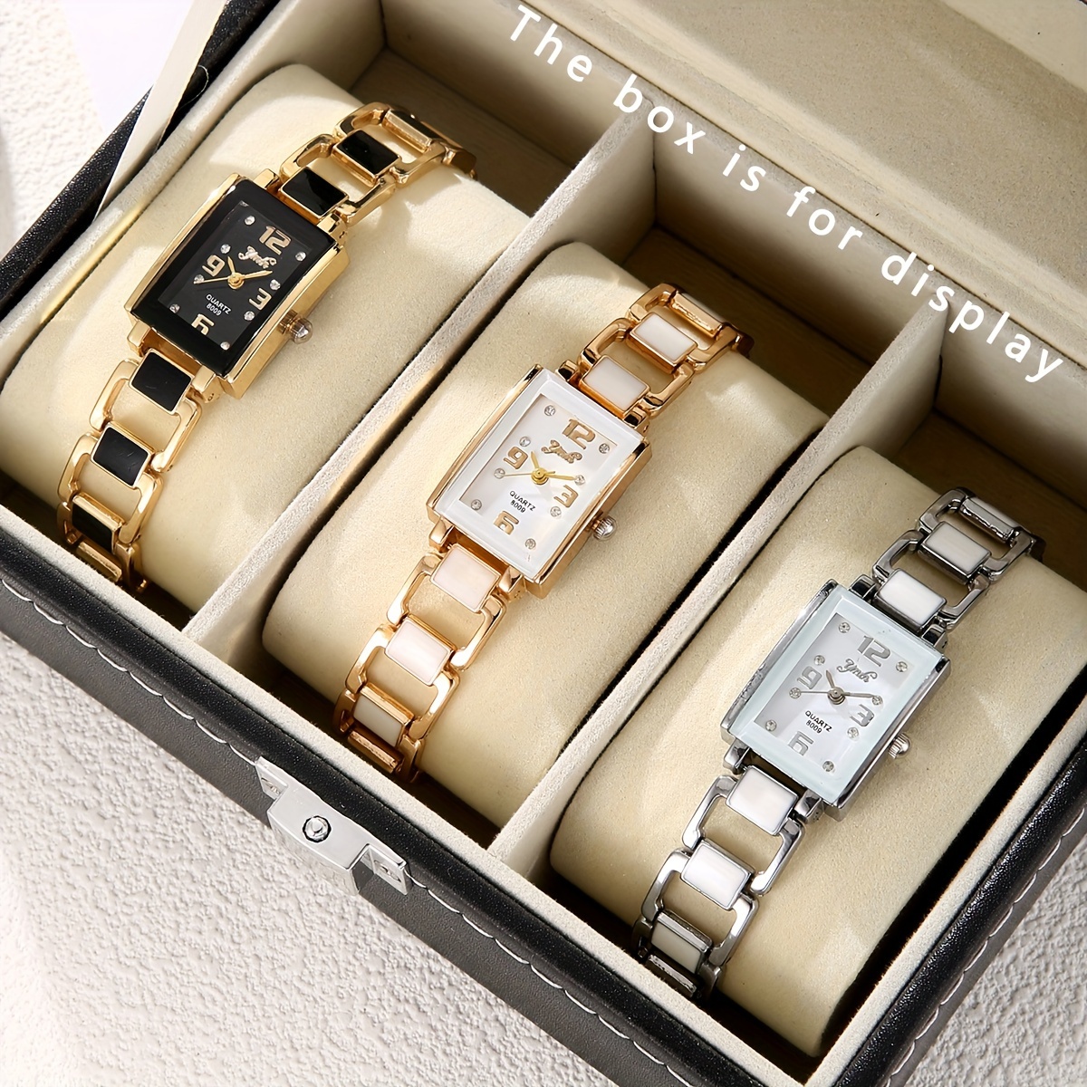 stylish elegant three color alloy womens watch set temu - Temu