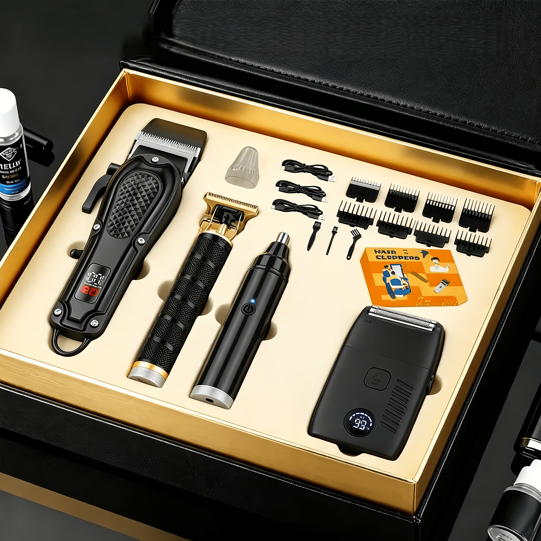 mens cordless razor beard trimmer grooming kit with lcd display usb suitable for hair removal nose hair trimming usb shaving system ideal gift for husband birthdays fathers day present
