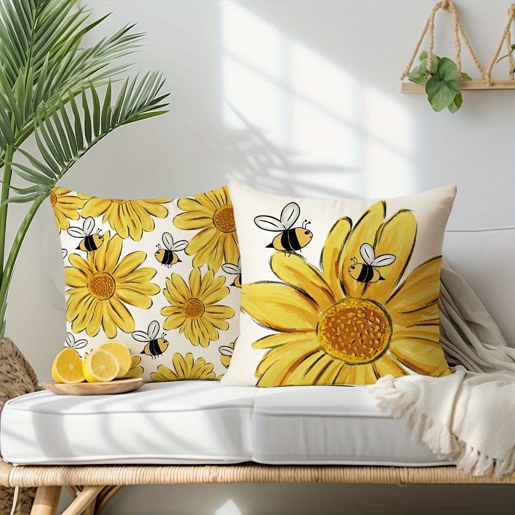 Sunflower Throw Pillow Covers sweet Home Bee Sunflower Throw - Temu