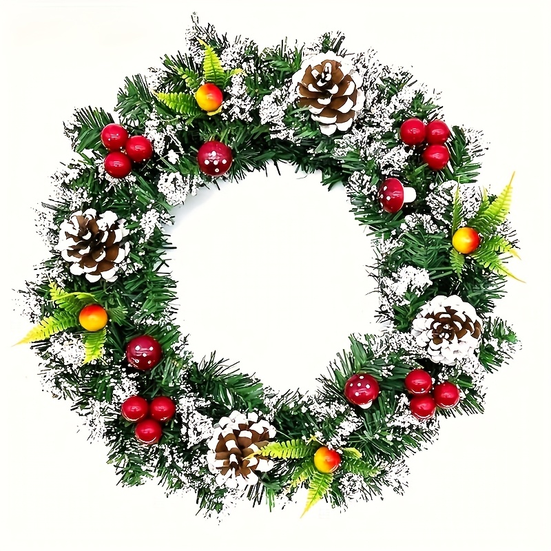 Image of Classic Christmas Wreath, Holiday Wreath, Handmade Christmas Tree Decoration, Simulated Mushroom Wreath, Suitable For Home, Hotel, And Shopping Mall Decoration, Halloween