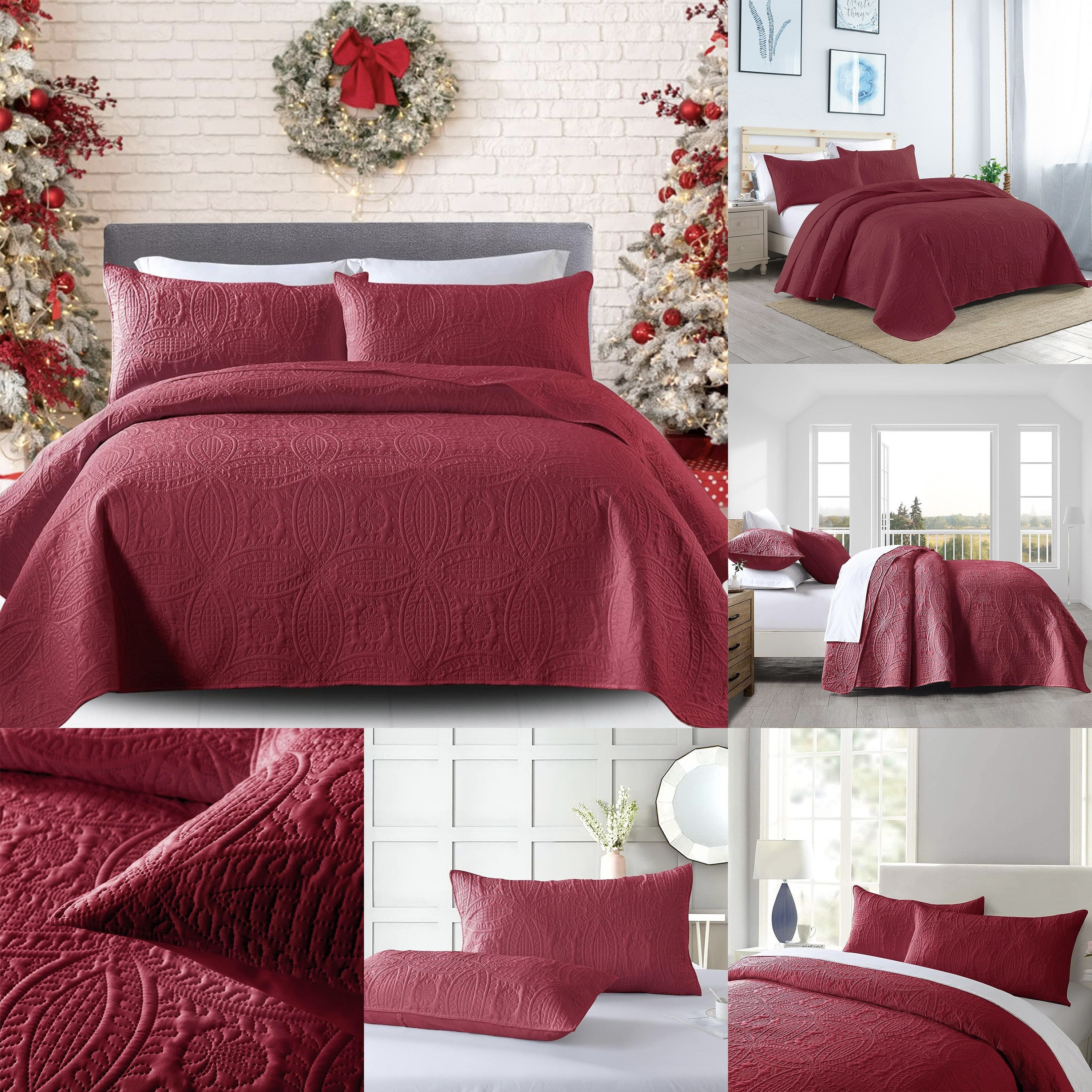 soft breathable 3pcs bedspread set with   technology embossed circles   1 bedspread and 2 pillowcases     in bedroom or dorm decor bed accessories details 10