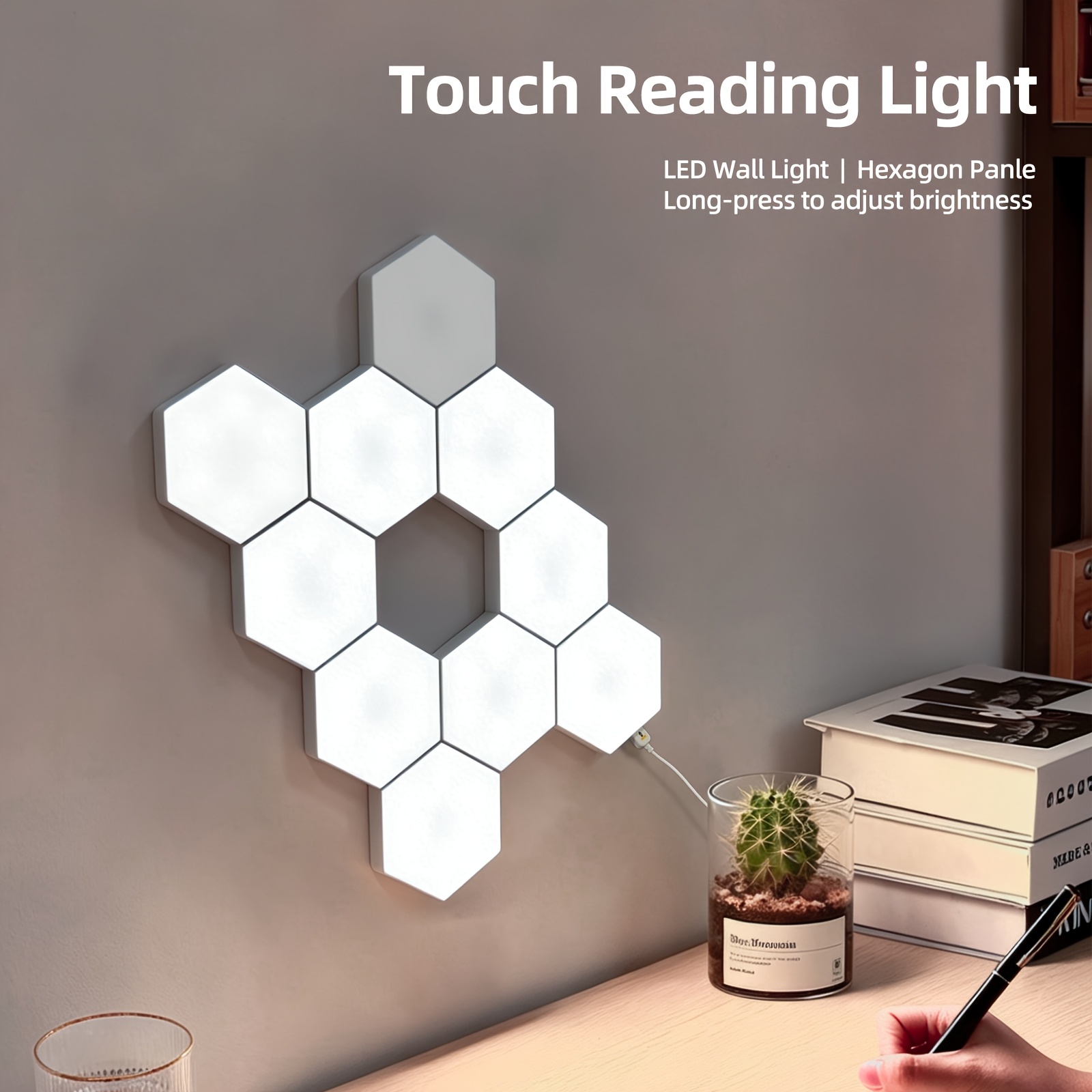 Smart Touch White Light Panel, Portable Wall-Mounted Light