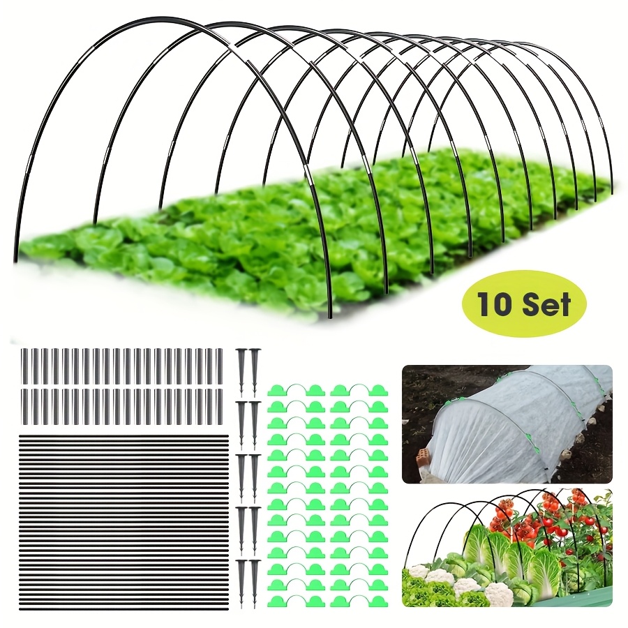 Image of 50pcs Garden Hoops Garden Hoops For Raised Beds, Garden Hoops For Raised Beds, Greenhouse Support Hoops Garden Bed Hoops, Garden Netting Kit