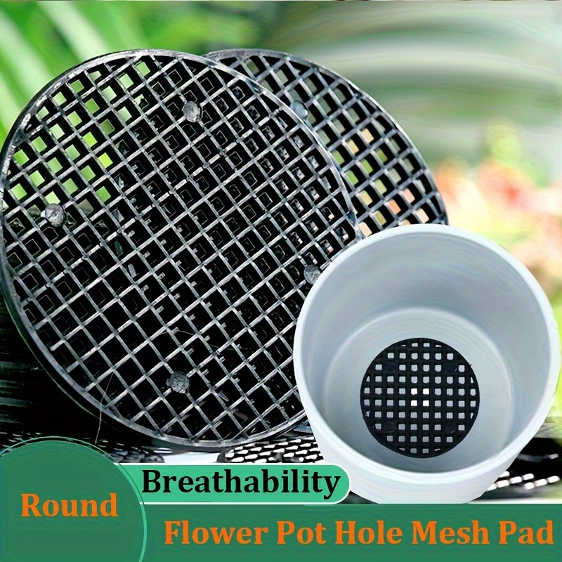 

20/50pcs, Round Hole Mesh Pad, Soft Bonsai Pots Bottom Grid Mat Mesh, Garden Drainage Mesh Hole Screens Mesh Pots, Anti-corrosion Breathable Gasket, Garden Flower Plants Supplies