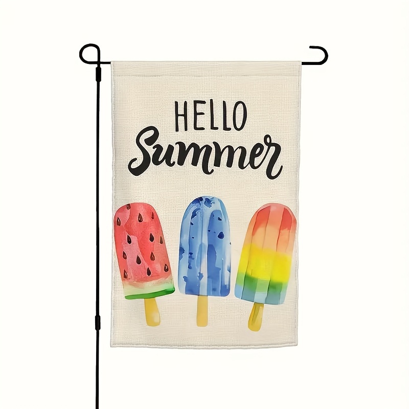 

1pc, Summer Garden Flag, Seasonal Holiday Decor For Patio, Home Decor, Outdoor Decor, Yard Decor, Garden Decorations, Polyester Waterproof, No Flagpole 12 Inches