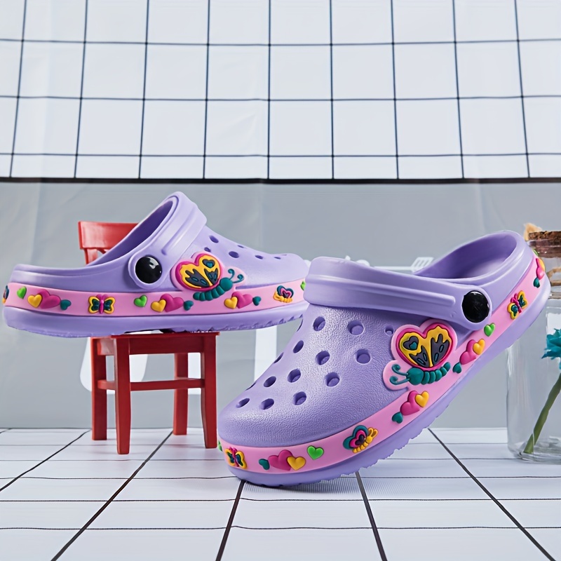 Youngsters' Cartoon Excavator Clogs - Navy Blue, Airy EVA Sandals for Youngsters, Ideal for Beach & Daily Use