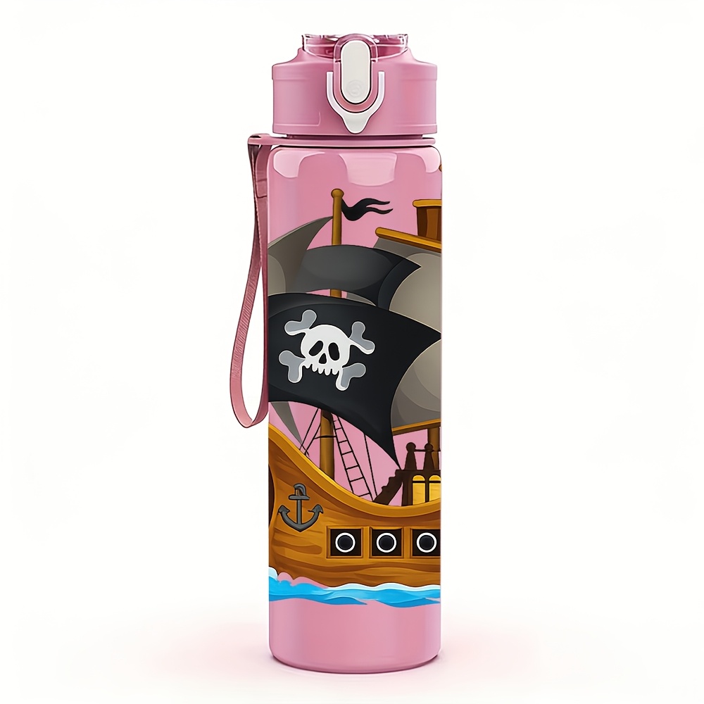 TEMU 1 botella de de plástico colorida con forma de , 750 ml (26 oz), estampado lindo, a prueba de fugas con , ideal para deportes al , correr, y ,