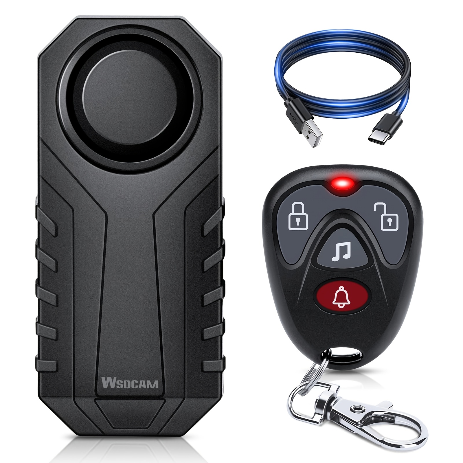TEMU Wireless Bike Alarm With Remote, Rechargeable 113db Loud Bicycle Alarm System Anti Theft, Ip65 Waterproof, Bike Alarms For E-bikes, Motorcycles,
