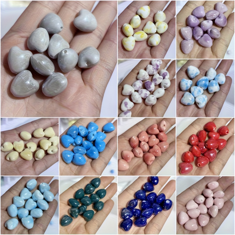 50pcs Set of 12mm Peach Shaped Ceramic Beads for DIY Jewelry Making