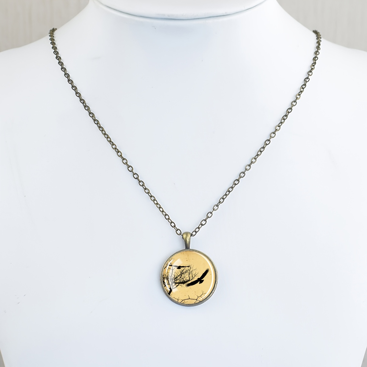 Women's Birds in Flight Bare Tree Branches Necklace, Gift