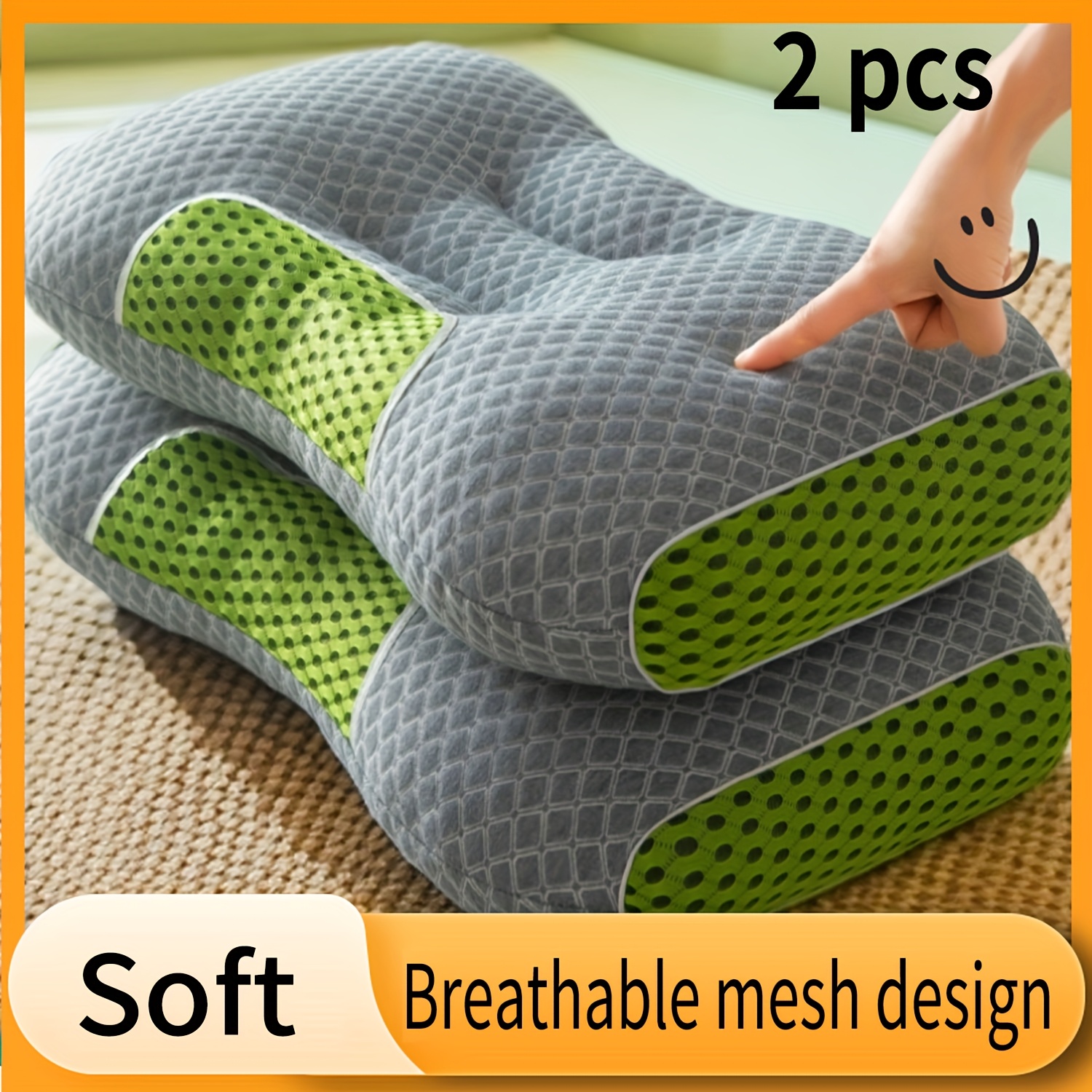 2pcs Soft Neck Pillows, Cervical Support for Side and Back Sleepers – Home Bedding Decorative Throw Pillow, Side Pillows for Sleeping, Cylindrical Pillow, Massage Headrest for Bed, Hard Pillows for Sleeping, Firm Pillows for Sleeping, Sleep Aid, Side Sleeper Pillow, Cylindrical Design, Stylish Bed Accessory, Hand Wash Only, Fabric, Ergonomic Support, Healthconscious Users, Bedroom Decorators