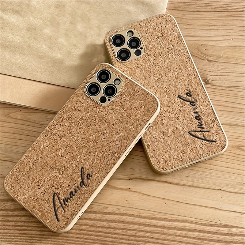 

Personalized Customized Name Wood Case For Iphone 15 14 11 Pro Diy Letters Engraved Shockproof Protective Back Cover